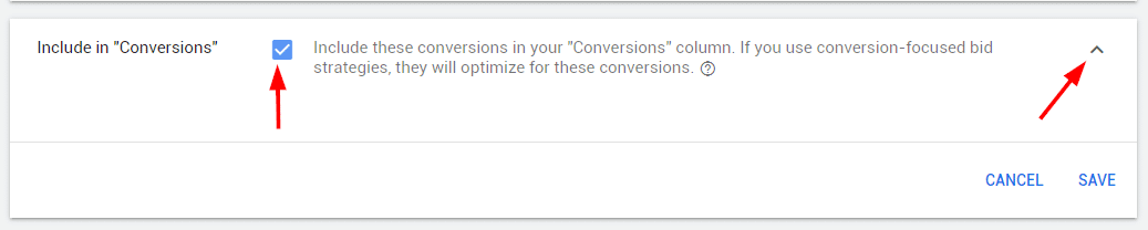 excluding conversions in google ads campaign set up