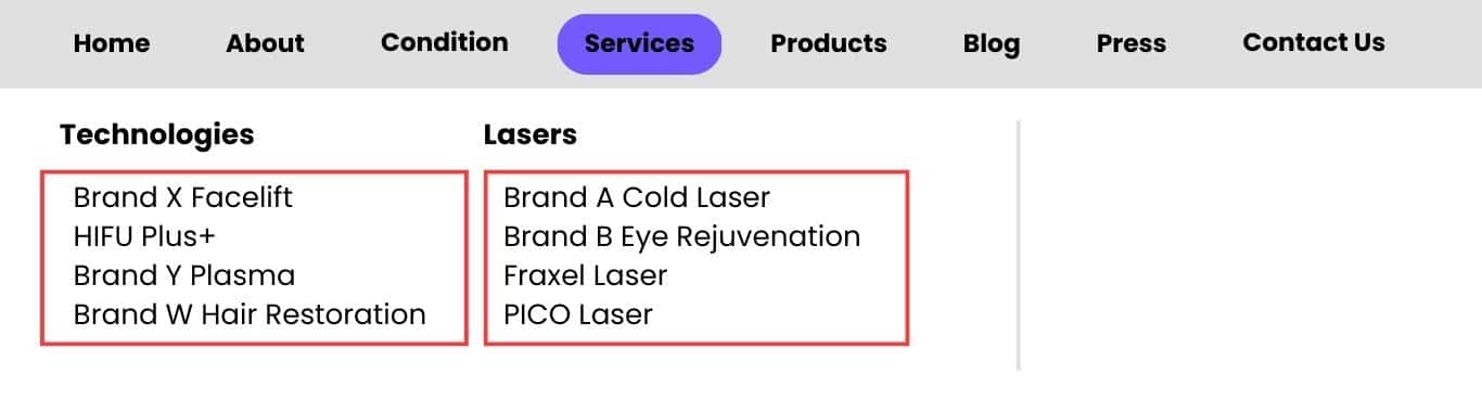 Example-phmc-navigation bar