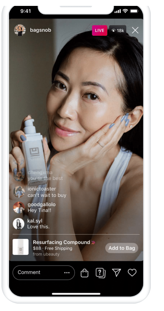 instagram shopping features live shopping