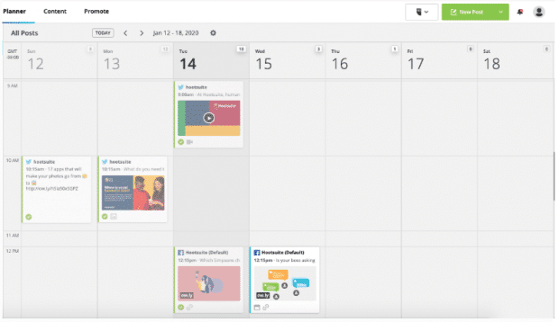 hootsuite content calendar