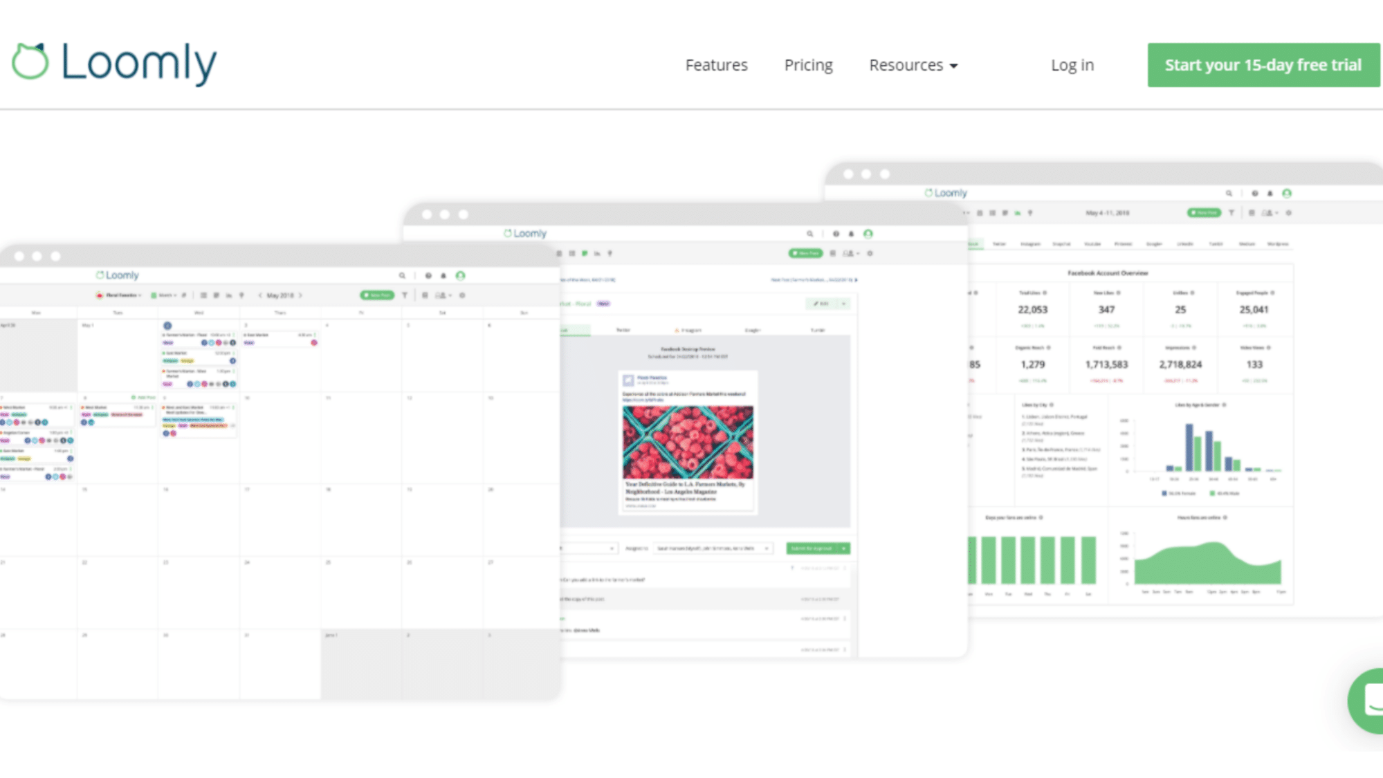 loomly social content calendar